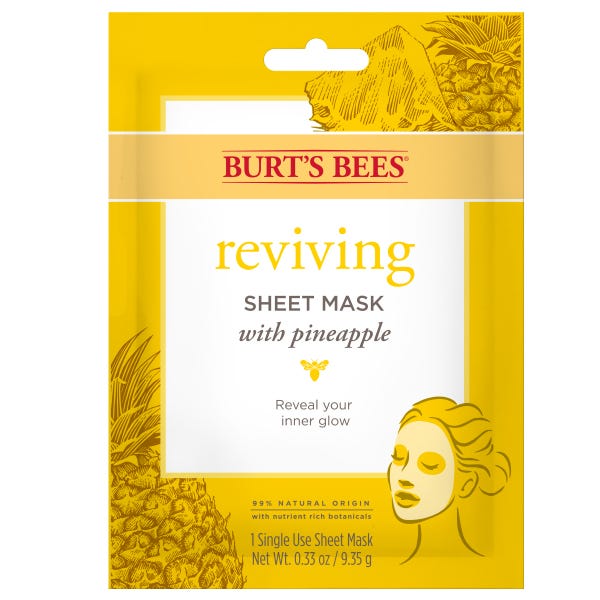 Reviving Pineapple Sheet Mask Burt s Bees